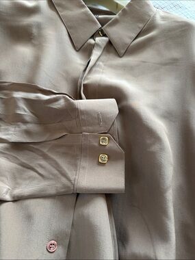 Genelli 100% silk collared shirt tailored in Hong Kong size XL